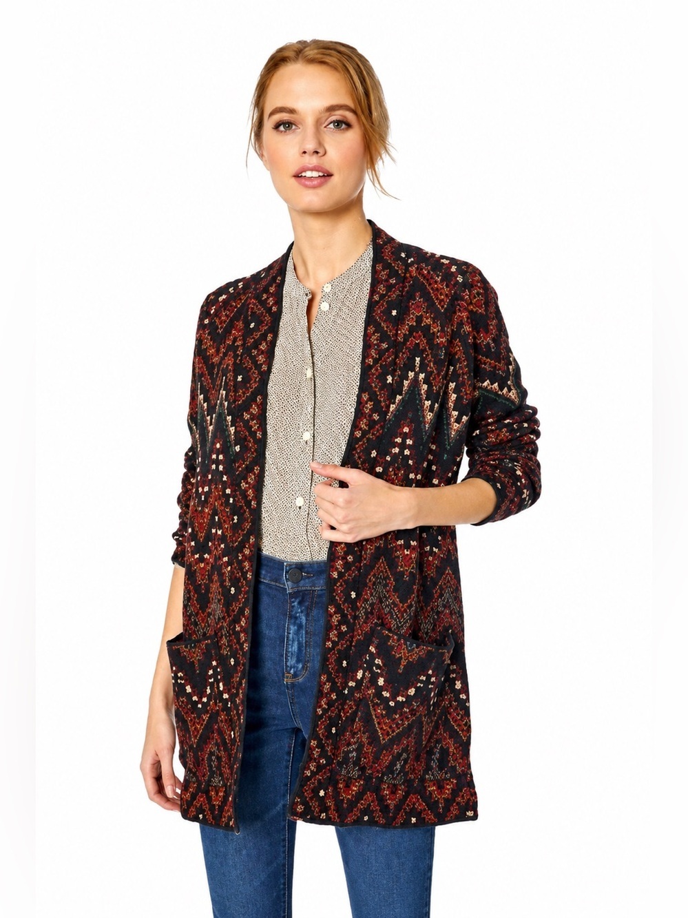 Lucky Brand Orange Black
Multicolor Aztec Cardigan
Size XS